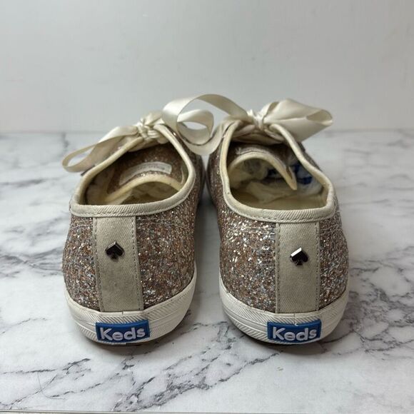 Keds x Kate Spade Rose Gold Glitter Sneakers 9 - Picture 4 of 6